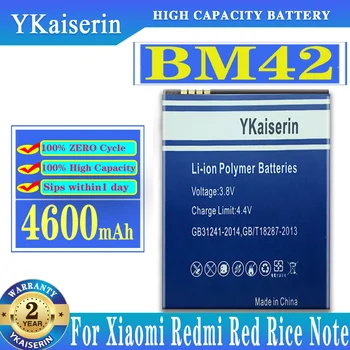 YKaiserin Nejvyšší Kvality Telefonu, Baterie BM42 Pro Xiaomi Redmi Poznámka 4G Prime Hongmi Poznámka 4600mAh Li-ion Náhradní Baterie BM 42