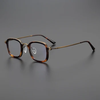 Titan Acetát Náměstí Brýle Muži Vintage Nadrozměrné Optické Krátkozrakost Brýle Rámy Ženy Retro Plný Ráfek, Předpis Brýlí