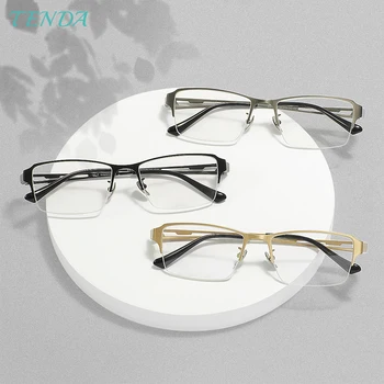 Muži Poloviny Ráfku Čistý Titan Luxusní Brýle Rámy Předpis Pro Krátkozrakost A Presbyopie Čtení