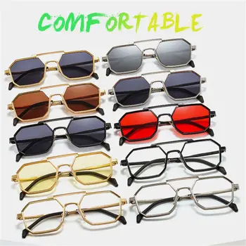 Vintage Brýle UV400 Ochranu Malých Odstíny Kovový Rám Sluneční Brýle Polygon sluneční Brýle