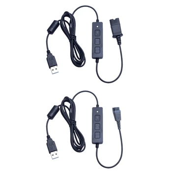 Premium Headset Quick Disconnect QD Kabel USB Plug Adaptér s Mute + Ovládání Hlasitosti 66.99 palcový Délka QD na USBWire
