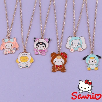 Sanrio Náhrdelník Kawaii Hello Kitty, Kuromi Cinnamoroll Moje Melodie Karikatura Anime Klíční Kost Řetěz Přívěsek Šperky Dívka Dárek K Narozeninám